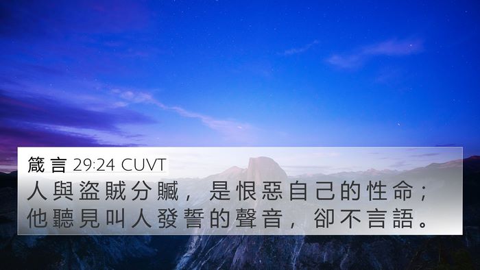 箴 言 29:24 CUVT 4K Wallpaper - 人 與 盜 賊 分 贓 ， 是 恨 惡 自 己 - 4K Wallpaper Bible Verse