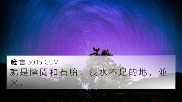 箴 言 30:16 CUVT 4K Wallpaper - 就 是 陰 間 和 石 胎 ， 浸 水 不 足 - 4K Wallpaper Bible Verse