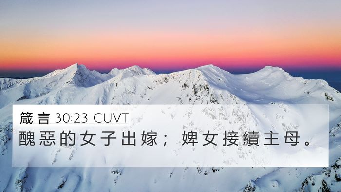 箴 言 30:23 CUVT 4K Wallpaper - 醜 惡 的 女 子 出 嫁 ； 婢 女 接 續 - 4K Wallpaper Bible Verse