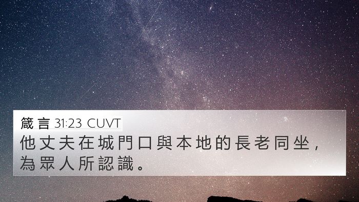 箴 言 31:23 CUVT 4K Wallpaper - 他 丈 夫 在 城 門 口 與 本 地 的 長 - 4K Wallpaper Bible Verse