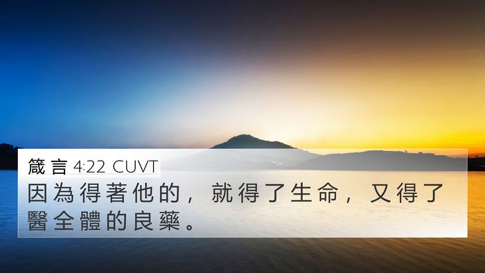 箴 言 4:22 CUVT 4K Wallpaper - 因 為 得 著 他 的 ， 就 得 了 生 命 - 4K Wallpaper Bible Verse
