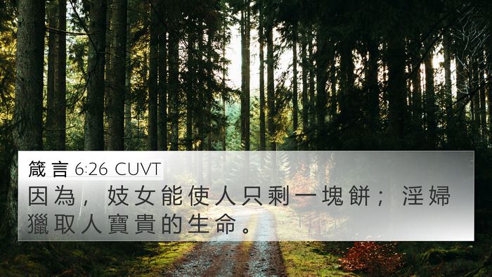 箴 言 6:26 CUVT Bible Verse Image