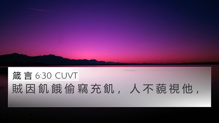 箴 言 6:30 CUVT Bible Verse Image