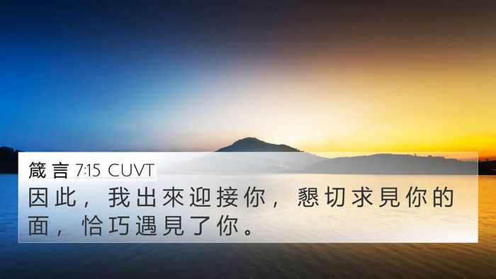 箴 言 7:15 CUVT 4K Wallpaper - 因 此 ， 我 出 來 迎 接 你 ， 懇 切 - 4K Wallpaper Bible Verse