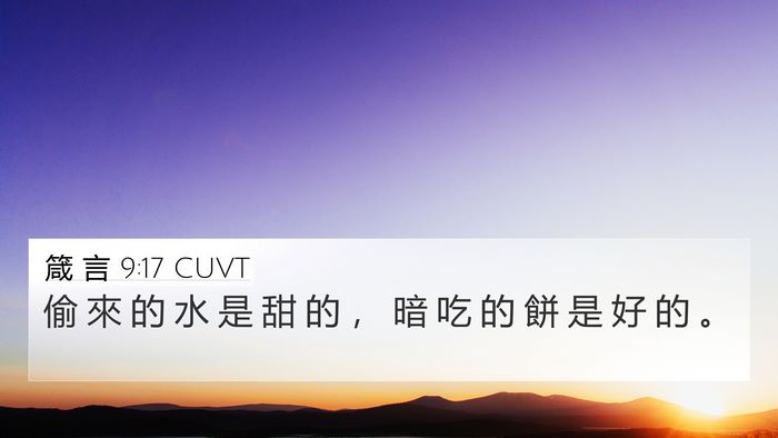 箴 言 9:17 CUVT Bible Verse Image
