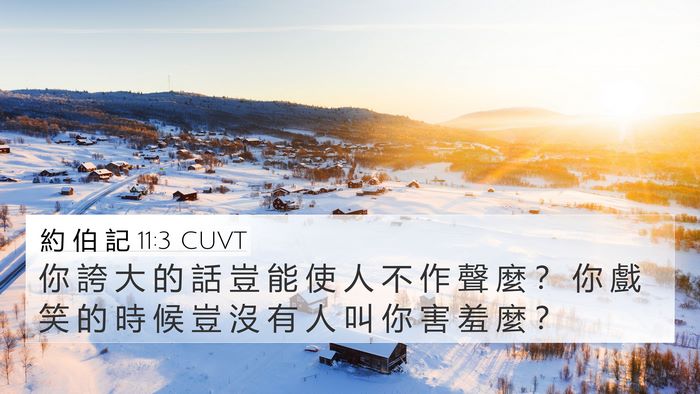 約 伯 記 11:3 CUVT Bible Verse Image