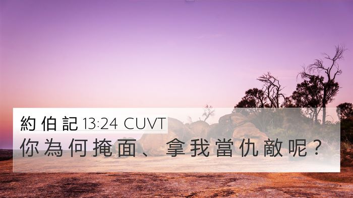 約 伯 記 13:24 CUVT Bible Verse Image