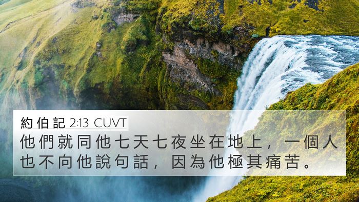 約 伯 記 2:13 CUVT Bible Verse Image
