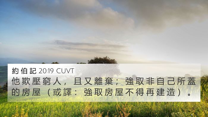 約 伯 記 20:19 CUVT Bible Verse Image
