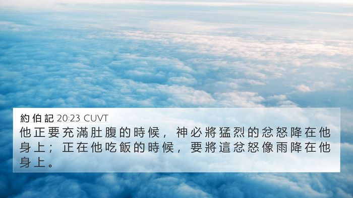 約 伯 記 20:23 CUVT Bible Verse Image