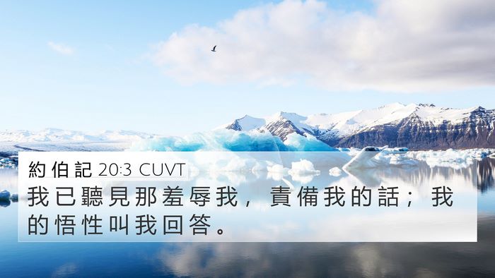 約 伯 記 20:3 CUVT Bible Verse Image