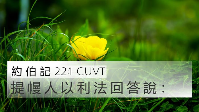 約 伯 記 22:1 CUVT Bible Verse Image