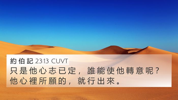 約 伯 記 23:13 CUVT Bible Verse Image