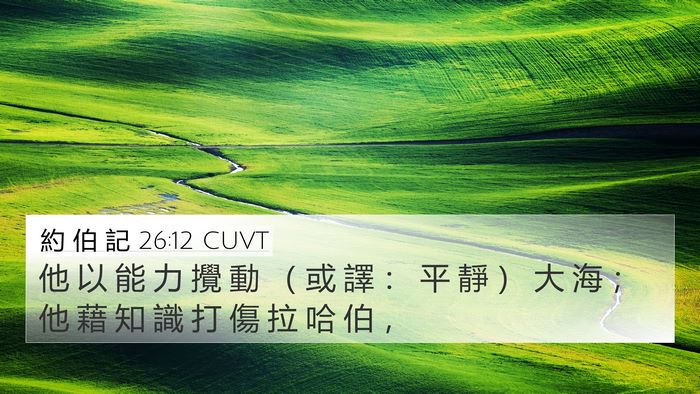 約 伯 記 26:12 CUVT Bible Verse Image