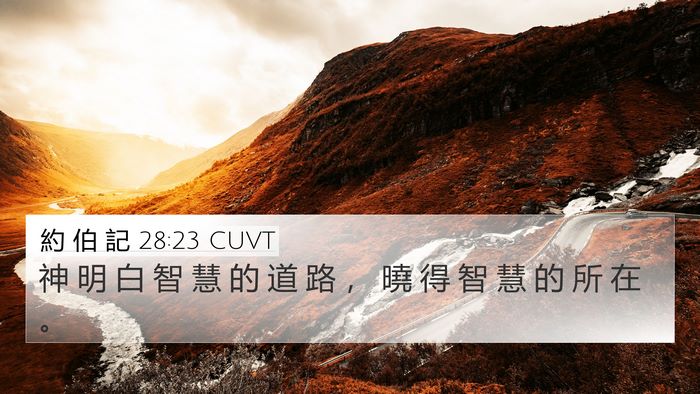 約 伯 記 28:23 CUVT 4K Wallpaper - 神 明 白 智 慧 的 道 路 ， 曉 得 智 - 4K Wallpaper Bible Verse