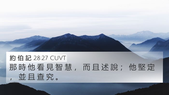 約 伯 記 28:27 CUVT 4K Wallpaper - 那 時 他 看 見 智 慧 ， 而 且 述 說 - 4K Wallpaper Bible Verse