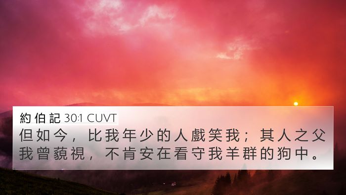 約 伯 記 30:1 CUVT Bible Verse Image