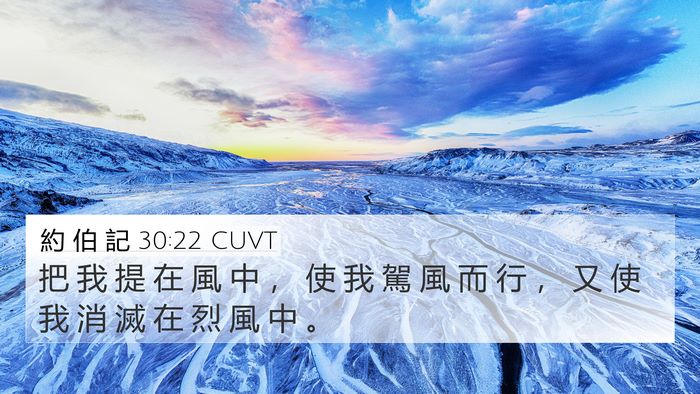 約 伯 記 30:22 CUVT 4K Wallpaper - 把 我 提 在 風 中 ， 使 我 駕 風 而 - 4K Wallpaper Bible Verse