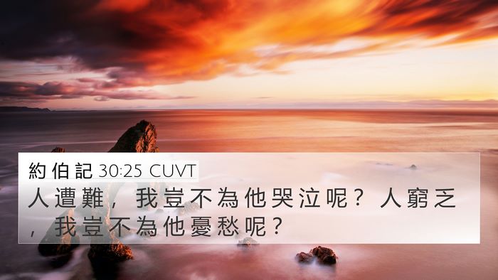 約 伯 記 30:25 CUVT Bible Verse Image