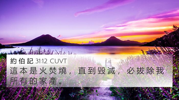約 伯 記 31:12 CUVT 4K Wallpaper - 這 本 是 火 焚 燒 ， 直 到 毀 滅 ， - 4K Wallpaper Bible Verse