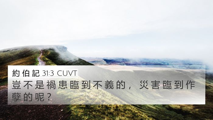 約 伯 記 31:3 CUVT Bible Verse Image