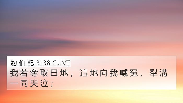 約 伯 記 31:38 CUVT Bible Verse Image