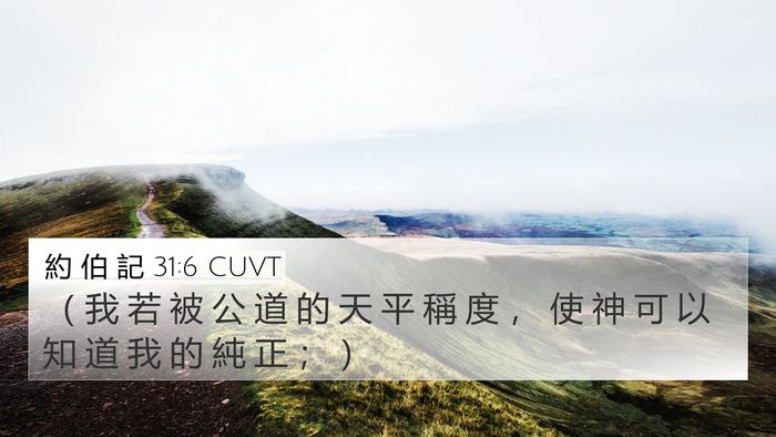 約 伯 記 31:6 CUVT Bible Verse Image