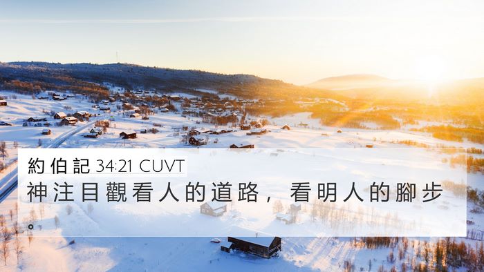 約 伯 記 34:21 CUVT Bible Verse Image