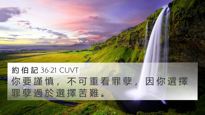 約 伯 記 36:21 CUVT Bible Verse Image