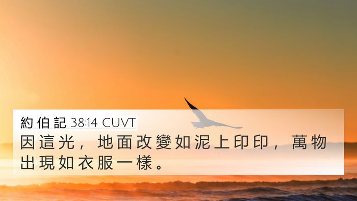 約 伯 記 38:14 CUVT 4K Wallpaper - 因 這 光 ， 地 面 改 變 如 泥 上 印 - 4K Wallpaper Bible Verse