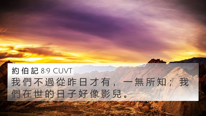 約 伯 記 8:9 CUVT Bible Verse Image