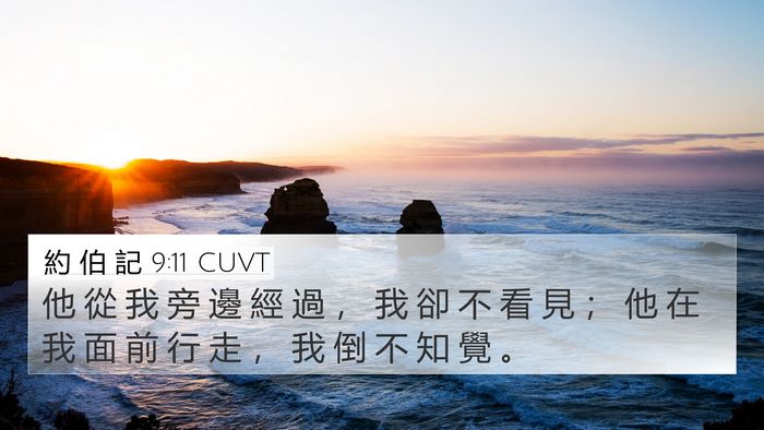 約 伯 記 9:11 CUVT 4K Wallpaper - 他 從 我 旁 邊 經 過 ， 我 卻 不 看 - 4K Wallpaper Bible Verse