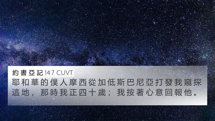 約 書 亞 記 14:7 CUVT Bible Verse Image