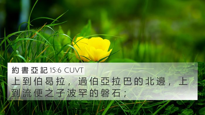 約 書 亞 記 15:6 CUVT 4K Wallpaper - 上 到 伯 曷 拉 ， 過 伯 亞 拉 巴 的 - 4K Wallpaper Bible Verse