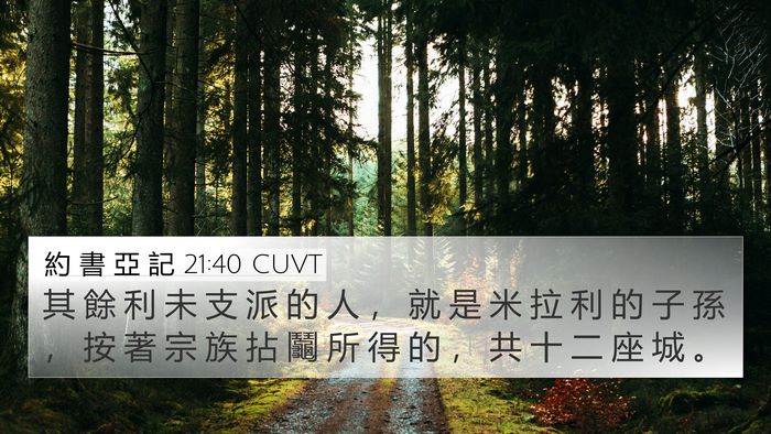 約 書 亞 記 21:40 CUVT 4K Wallpaper - 其 餘 利 未 支 派 的 人 ， 就 是 米 - 4K Wallpaper Bible Verse
