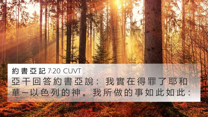 約 書 亞 記 7:20 CUVT Bible Verse Image