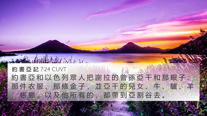 約 書 亞 記 7:24 CUVT Bible Verse Image