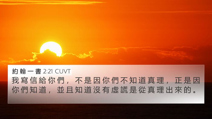 約 翰 一 書 2:21 CUVT Bible Verse Image