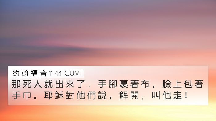 約 翰 福 音 11:44 CUVT Bible Verse Image