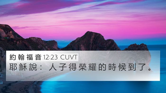 約 翰 福 音 12:23 CUVT 4K Wallpaper - 耶 穌 說 ： 人 子 得 榮 耀 的 時 候 - 4K Wallpaper Bible Verse