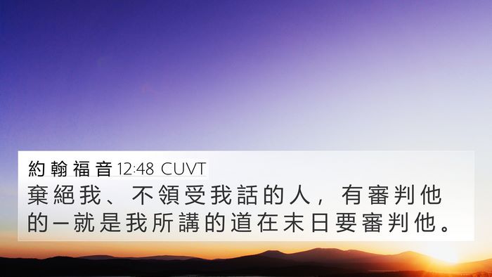 約 翰 福 音 12:48 CUVT Bible Verse Image