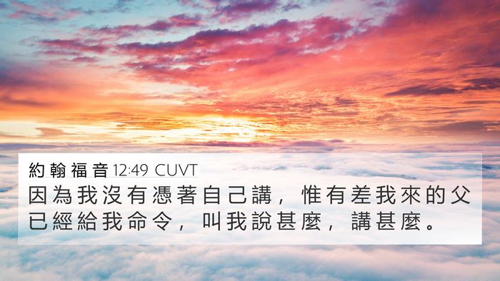 約 翰 福 音 12:49 CUVT Bible Verse Image