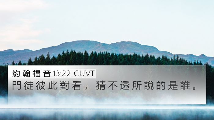 約 翰 福 音 13:22 CUVT Bible Verse Image