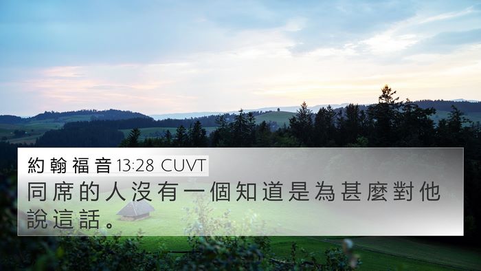 約 翰 福 音 13:28 CUVT 4K Wallpaper - 同 席 的 人 沒 有 一 個 知 道 是 為 - 4K Wallpaper Bible Verse