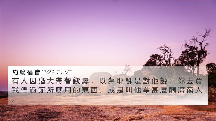 約 翰 福 音 13:29 CUVT Bible Verse Image
