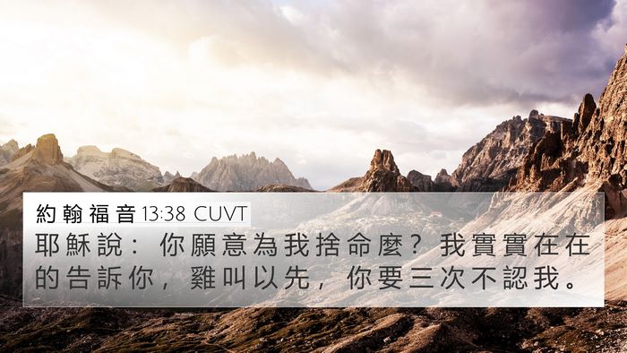 約 翰 福 音 13:38 CUVT Bible Verse Image