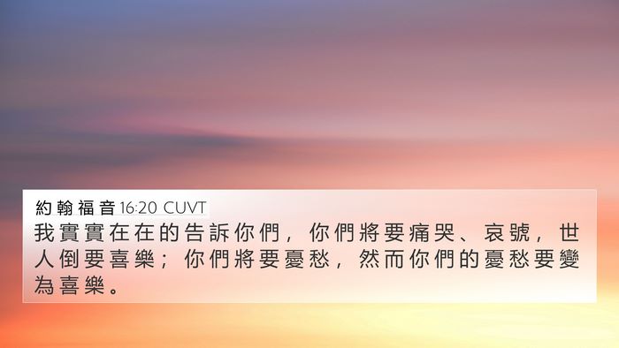 約 翰 福 音 16:20 CUVT Bible Verse Image