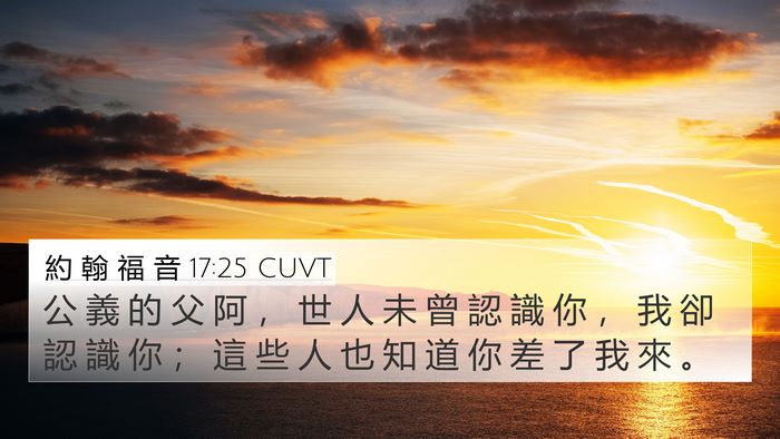 約 翰 福 音 17:25 CUVT Bible Verse Image