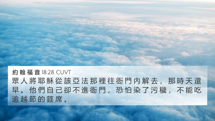 約 翰 福 音 18:28 CUVT Bible Verse Image