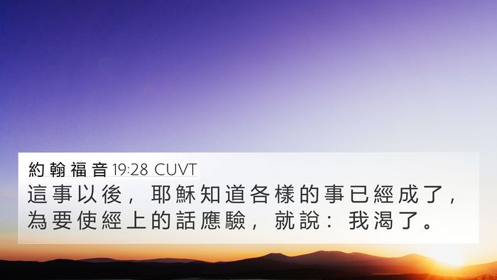 約 翰 福 音 19:28 CUVT Bible Verse Image